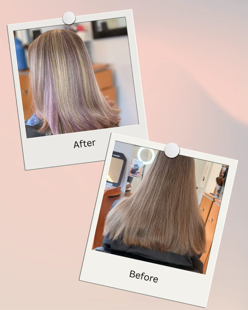 Fashion Color before and after result at Barclay's Salon