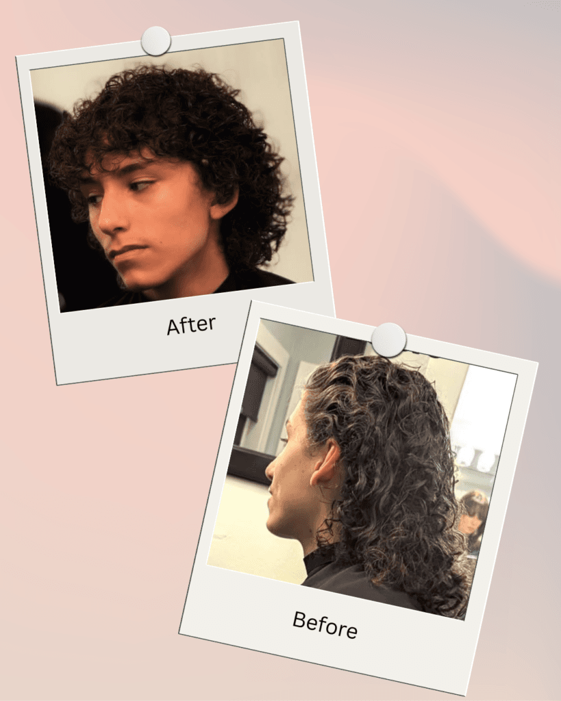 Men's Cut before and after result at Barclay's Salon